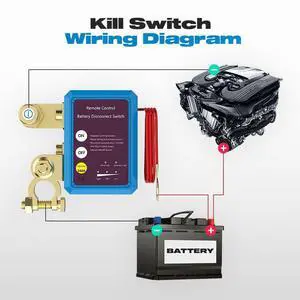 Yassdwbn Battery Disconnect Switch Automatic Cut Off Wireless Remote Control Universal