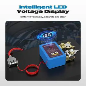 Yassdwbn 240A Car Battery Disconnect Switch LED Voltage Display Wireless Remote Control