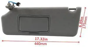 Yassdwbn 83280TG7A12ZB Left Driver Side Sun Visor Gray for Honda Pilot Ridgeline 2017-22 Yassdwbn 83280TG7A12ZB Left Driver Side Sun Visor Gray for Honda Pilot Ridgeline 2017-22