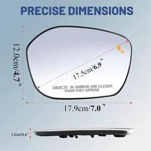 Yassdwbn Right Passenger Heated Mirror Glass W/ Blind Spot For Honda Civic 2022-2025 Yassdwbn Right Passenger Heated Mirror Glass W/ Blind Spot For Honda Civic 2022-2025