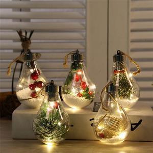 5PCS LED Transparent Plastic Christmas Ball Christmas Decorations Light Bulb Christmas Tree Decoration