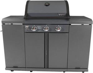 Rustler2 Three(3) Burner Gas Grill Center & Kitchen Island by Brand-Man Grills
