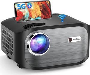 HORLAT 5G WiFi Bluetooth Projector 360 ANSI Lumen Full HD Native 1080P Projector Support 4k,Dolby,Home Theater&Outdoor Video Projector for iOS/Android Smartphone/Laptop/TV Stick/PS5/PPT