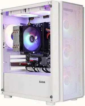 SEJISHI Gaming PC Computer AMD Ryzen 5 5600G 3.9GHz to 4.4GHz, Vega Graphics 7,16GB(8G*2) DDR4 3200MHz,NVME M.2 512GB SSD,  Win 11 Ready, Gamer Desktop Computer (R5 5600G | AMD Vega7)