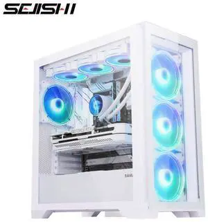 SEJISHI Gaming PC AMD Ryzen 5 7500F,GeForce RTX5060TI 16G 128bit,32GB(16G*2)DDR5 6000 MHz,NVME M.2 1TB SSD, 240 iquid-Cooled,RGB Sync,800W,Win 11 Ready, Gaming Desktop Computer (R5 7500F|RTX 5060TI)