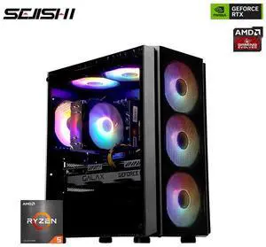 SEJISHI Gaming PC AMD Ryzen 5 5500 3.6GHz to 4.2GHz,NVIDIA GeForce RTX3050,16GB(8G*2)DDR4 3200MHz,NVME M.2 1TB SSD, 500W,Win 11 Ready, Gaming Desktop Computer (R5 5500|RTX 3050) SEJISHI Gaming PC AMD Ryzen 5 5500 3.6GHz to 4.2GHz,NVIDIA GeForce RTX3050,16GB(8G*2)DDR4 3200MHz,NVME M.2 1TB SSD, 500W,Win 11 Ready, Gaming Desktop Computer (R5 5500|RTX 3050)