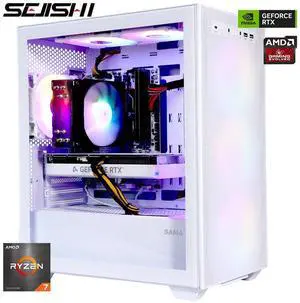 SEJISHI(R7 5700X+RTX 4060) Gaming PC AMD Ryzen 7 5700X 3.4GHz to 4.6GHZ, NVIDIA GeForce RTX4060,32GB(16G*2)DDR4 3200MHz,M.2 1TB SSD,600W psu,Win 11 Ready, Gaming Desktop computer