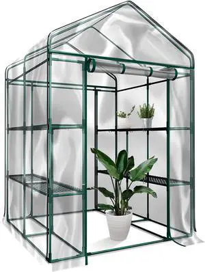 Aukfa Walk-In Greenhouse Portable Indoor/Outdoor Mini 56 W, Transparent