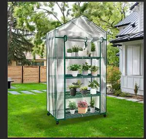 Aukfa Walk-In Greenhouse Portable Indoor/Outdoor Mini 27.6 W, Transparent