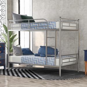 Anysun Metal Bunk Bed Twin over Twin, Twin Bed Frame for Kids Adults, Bunk Bed Convertible into 2 Beds, Gray