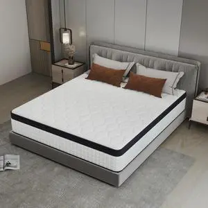 Aukfa Queen Mattress, Memory Foam Mattress in a Box, 12 Inch Hybrid Mattress Queen Size, Certified Safe Fabric, Medium Firm & Pressure Relief, Motion Isolation, Edge Support, 365 Nights Trial