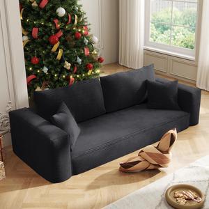Aukfa Sleeper Sofa Couches for Living Room, Luxury Modern Couch with Deep Seat, No Assembly Required, 3 Seater, Black