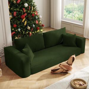 Aukfa Sleeper Sofa Couches for Living Room, Luxury Modern Couch with Deep Seat, No Assembly Required, 3 Seater, Green
