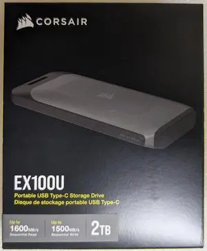 Corsair EX100U 2TB USB 3.2 Gen 2x2 Portable SSD External SSD up to 1,600MB/sec CSSD-EX100U2TB CSSD-EX100U2TB/RF2 Corsair EX100U 2TB USB 3.2 Gen 2x2 Portable SSD External SSD up to 1,600MB/sec CSSD-EX100U2TB CSSD-EX100U2TB/RF2