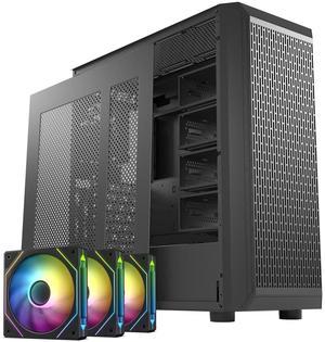 DARKROCK Classico Storage Master ATX NAS Computer Case Mid Tower with 3x120mm Black Infinity Design F120 Fan & 4x120mm Black Fan, USB 3.0 Ready 10 x3.5'' HDD+3 x2.5'' SDD Black