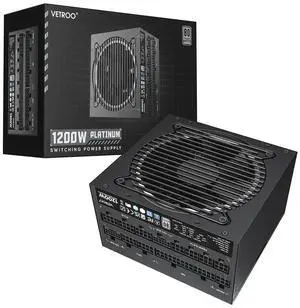 Vetroo 1200W Power Supply 80 Plus Platinum & Cybenetics Platinum Certified, ATX 3.1 & Dual PCIe 5.1 Ready, 100% Japanese Capacitors, Fully Modular with Eco Mode, 10 Years Warranty - Black Vetroo 1200W Power Supply 80 Plus Platinum & Cybenetics Platinum Certified, ATX 3.1 & Dual PCIe 5.1 Ready, 100% Japanese Capacitors, Fully Modular with Eco Mode, 10 Years Warranty - Black