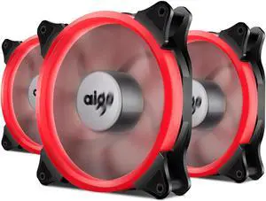 3pcs Vetroo LED Ring Fan 140mm 14cm Case Fan Silent Sleeve Bearing PC CPU Cooling Neon Quite Clear Case Fan Mod 4 Pin/3 Pin for Computer Cases CPU Coolers and Radiators (ICE Blue) Red 3 Packs