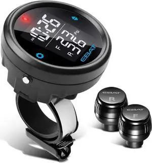 STEELMATE 910AE Motorcycle Tire Pressure Monitoring System - Universal TPMS for Motorcycle Oversized LCD Screen with Display Time in Real Time and Tire Pressure Reading System