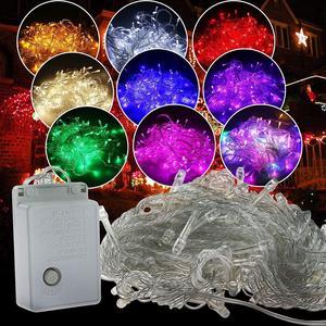 Autolizer 100 LED Fairy String Lights Battery Powered Lamp for Holiday Wedding Party Decoration Halloween Showcase Displays Restaurant or Bar and Home Garden - Control up to 8 Modes Warm White