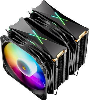 Vetroo U6PRO Black Dual Tower CPU Cooler w/ 6pcs Heatpipes, Top ARGB Lighting, 130mm ARGB & PWM Air Cooler 220W TDP for Intel LGA 1700/1200 AMD AM5/AM4