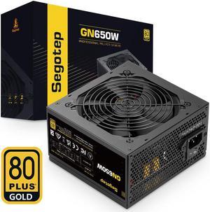 SEGOTEP 650W 80 Plus Gold Power Supply Non-Modular with 6+2 Pin Connectors PFC Protection and RoHS Compliance 120mm Silent Fan Gaming PSU Black (5 Years Warranty)