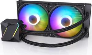 DARKROCK D240 CPU Liquid Cooler with 240 mm Radiator, Addressable RGB Lights, Pure Copper Pump, and AMD, AM5/ AM4, Intel LGA 1700/1200 Brackets Ready - Black