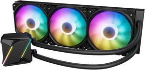 DARKROCK D360 CPU Liquid Cooler with 360mm Radiator, Addressable RGB Lights, Pure Copper Pump, and AMD, AM5/ AM4, Intel LGA 1700/1200 Brackets Ready - Black