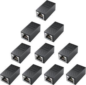 DARKROCK Network Coupler 10 Packs Ethernet Coupler RJ45 Coupler for Cat7/Cat6/Cat5e/Cat5 Ethernet Cable Extender Adapter High Speed Data Transfer Plug-and-Play with Easy Snap-in Retaining Clip
