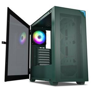 Vetroo AL800 Army Green E-ATX Full Tower PC Gaming Case with 4mm Tempered Glass RTX 50 Series Fully Compatible Side Panel & Mesh Front Panel Support 360mm Radiator 120mm ARGB Fan Included Type-C