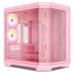 Vetroo CT3 ATX Mid-Tower Gaming Computer PC Case, Triple-Sided Tempered Glass Panoramic View, Supports 360mm Radiator & 11 Fans, Up to 410mm GPU, Type-C Ready, High-Airflow for 50 Series GPUs - Pink
