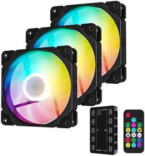 Vetroo 3 Pack 120mm ARGB & PWM Case Cooling Fans with Controller Computer PC Cooler Black Frame High Airflow High-Performance with 5V 3pin Motherboard Sync Vetroo 3 Pack 120mm ARGB & PWM Case Cooling Fans with Controller Computer PC Cooler Black Frame High Airflow High-Performance with 5V 3pin Motherboard Sync
