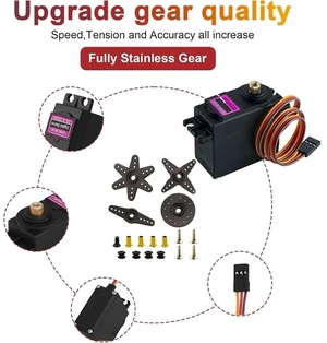GANGXUN Set of 4 Servo Digital Metal, 13 kg Servo Motor, High Speed Torque for RC Aeroplane Helicopter, RC Servo 180° for Robot Arms, RC Car Boat GANGXUN Set of 4 Servo Digital Metal, 13 kg Servo Motor, High Speed Torque for RC Aeroplane Helicopter, RC Servo 180° for Robot Arms, RC Car Boat