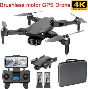 Brushless Motor GPS Drone with Camera 4K L900 PRO Helicopter Quadrocopter Dual Camera Drones Long Endurance Folding Aircraft Black 2 Battery
