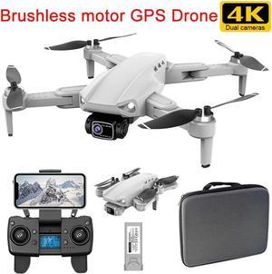 Brushless Motor GPS Drone with Camera 4K L900 PRO Helicopter Quadrocopter Dual Camera Drones Long Endurance Folding Aircraft Gray 1 Battery