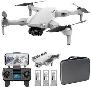 NO. Brushless Drone with Camera 4K GPS Drone Follow Me Drone Quadcopter Helicopter L900 Pro RC Drones with Camera Motorized Adjustment Camera Dual Cameras Grey 3 Battery 4K