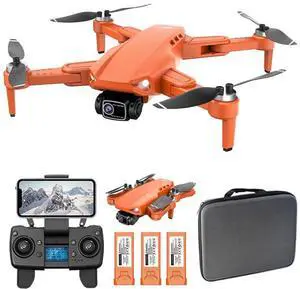 NO. Brushless Drone with Camera 4K GPS Drone Follow Me Drone Quadcopter Helicopter L900 Pro RC Drones with Camera Motorized Adjustment Camera Dual Cameras Orange 3 Battery 4K
