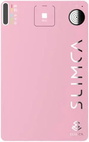 SLIMCA Voice Recorder(Pink), Super Slim 2mm Voice Recorder with One-Click Sync to Paired App, 5m Pick-up Range - Thinnest Portable Recording Device for Meetings/Lectures/Interviews/On-the-Go