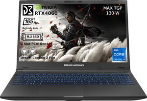 Dream Machines RG4060-15NA51 - Intel 13th Gen i7-13620H, Nvidia RTX 4060, 15.6" 165Hz FHD (1920x1080), 1 TB PCIe M.2 SSD, 16 GB (2x8 GB DDR5), Multi-Color Illuminated Keyboard