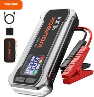 WOLFBOX 4000A Jump Starter,12V Car Battery Jump Starter with LED Display,65W Quick Charger,24000mAh Portable Jump Starter Battery Pack(10L Gas 10L Diesel Engine) with Booster,LED Light,Jumper Cables