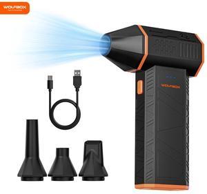 WOLFBOX MF50 Cordless Air Duster Blower - 110000 RPM High-Speed, 3-Speed Adjustable, Rechargeable Battery & Ultra-Portable Design for Electronics, Cars, Home, Outdoor & Keyboard Cleaning