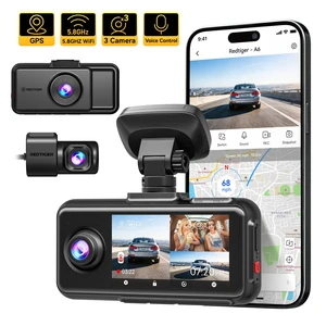 REDTIGER A6 Dash Cam 3 channels, 2.5K Full HD Dash Camera for Cars, Built-in 5.8GWiFi and GPS, 3 Touch Screen, Night Vision, 24H Parking Mode, No Card REDTIGER A6 Dash Cam 3 channels, 2.5K Full HD Dash Camera for Cars, Built-in 5.8GWiFi and GPS, 3 Touch Screen, Night Vision, 24H Parking Mode, No Card