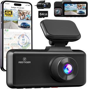 REDTIGER 4K Dash Cam Front and Rear, Touch Screen 3.18 Inch, Free