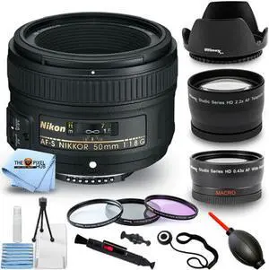 Nikon AF-S NIKKOR 50mm f/1.8G Lens 2199 - 10PC Accessory Bundle