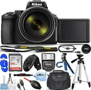 Nikon COOLPIX P950 Digital Camera 26532 + 64GB + Flash + Tripod  Bundle