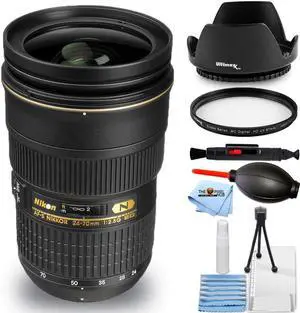 Nikon AF-S Nikkor 24-70mm f/2.8G ED Autofocus Lens (Black) - 7PC Accessory Bundle