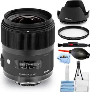 Sigma 35mm f/1.4 DG HSM Art Lens for Canon DSLR Cameras - 7PC Accessory Bundle