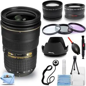 Nikon AF-S Nikkor 24-70mm f/2.8G ED Autofocus Lens (Black) + Filter Kit Bundle