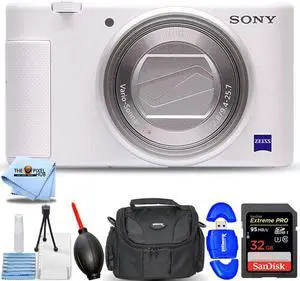 Sony ZV-1 20.1MP Digital Camera (White) - Essential 32GB Bundle