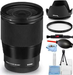 Sigma 16mm f/1.4 DC DN Contemporary Lens for Sony E 402965 - UV Filter Bundle