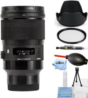 Sigma 28mm f/1.4 DG HSM Art Lens for Sony E 441965 Starter UV Bundle
